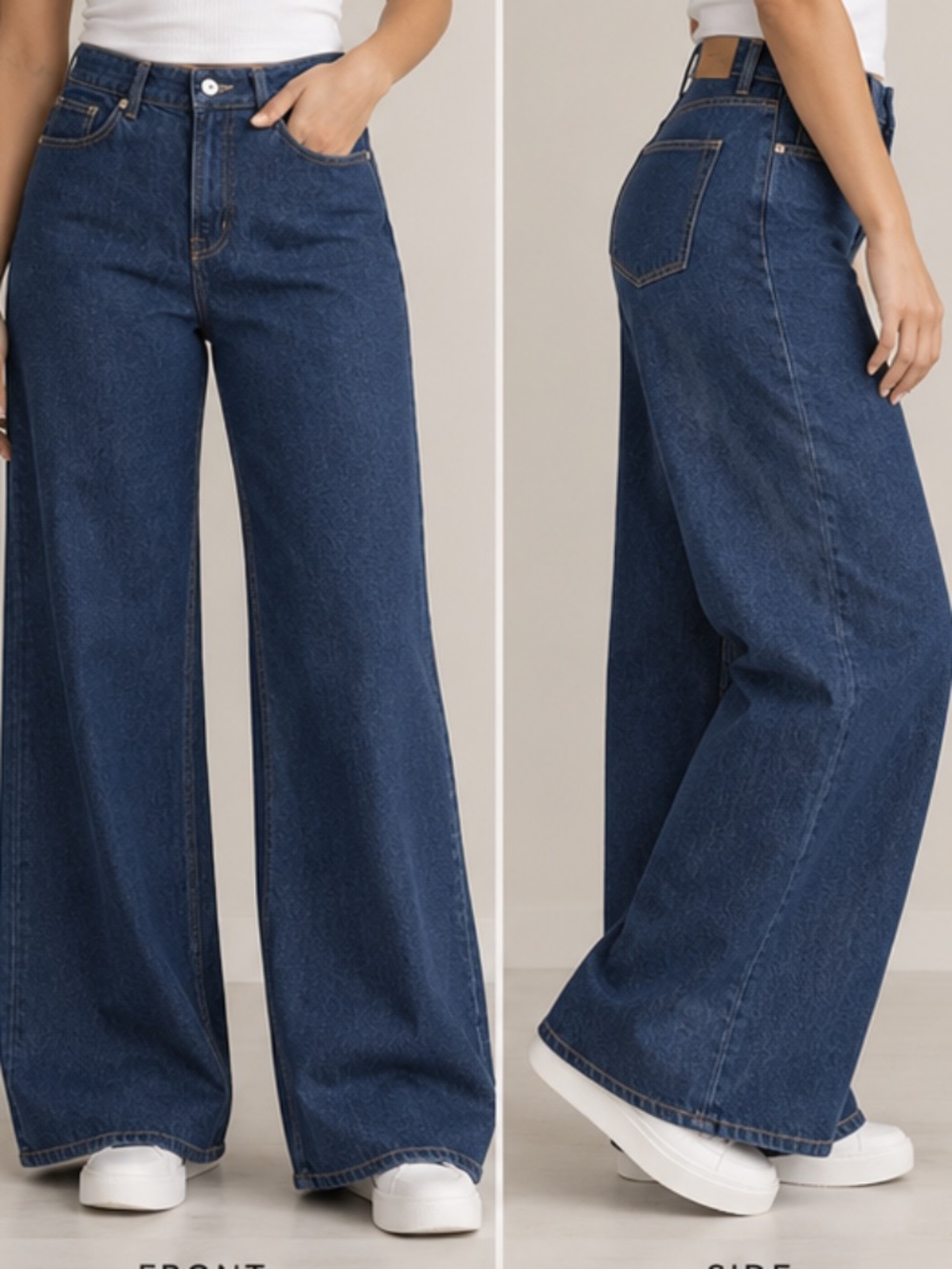 Women’s Dark Wash High Rise Wide Leg Jeans Size 8 Full Length